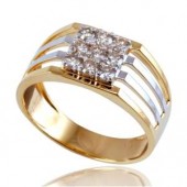 Beautifully Crafted Diamond Mens Ring in 18k Yellow Gold with Certified Diamonds - GR0037P